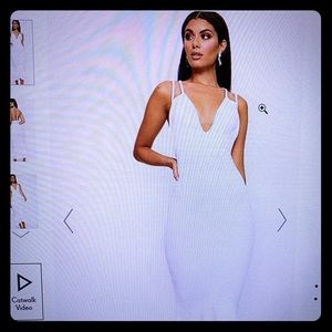 White fishtail midi dress